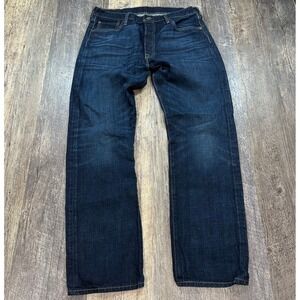 Levi's 501 Straight‎ Leg Blue Jeans Button Fly Dark Wash Denim W36 L32*